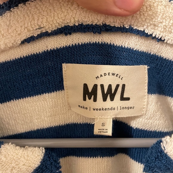 Madewell NWOT Loop Terry Long Sleeve Notched Sweatshirt Women’s Small - Picture 4 of 4